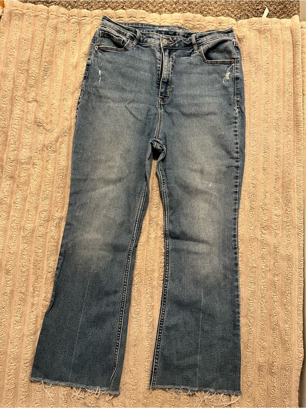 Old Navy Medium Blue Wide Leg Jeans with Raw Hem